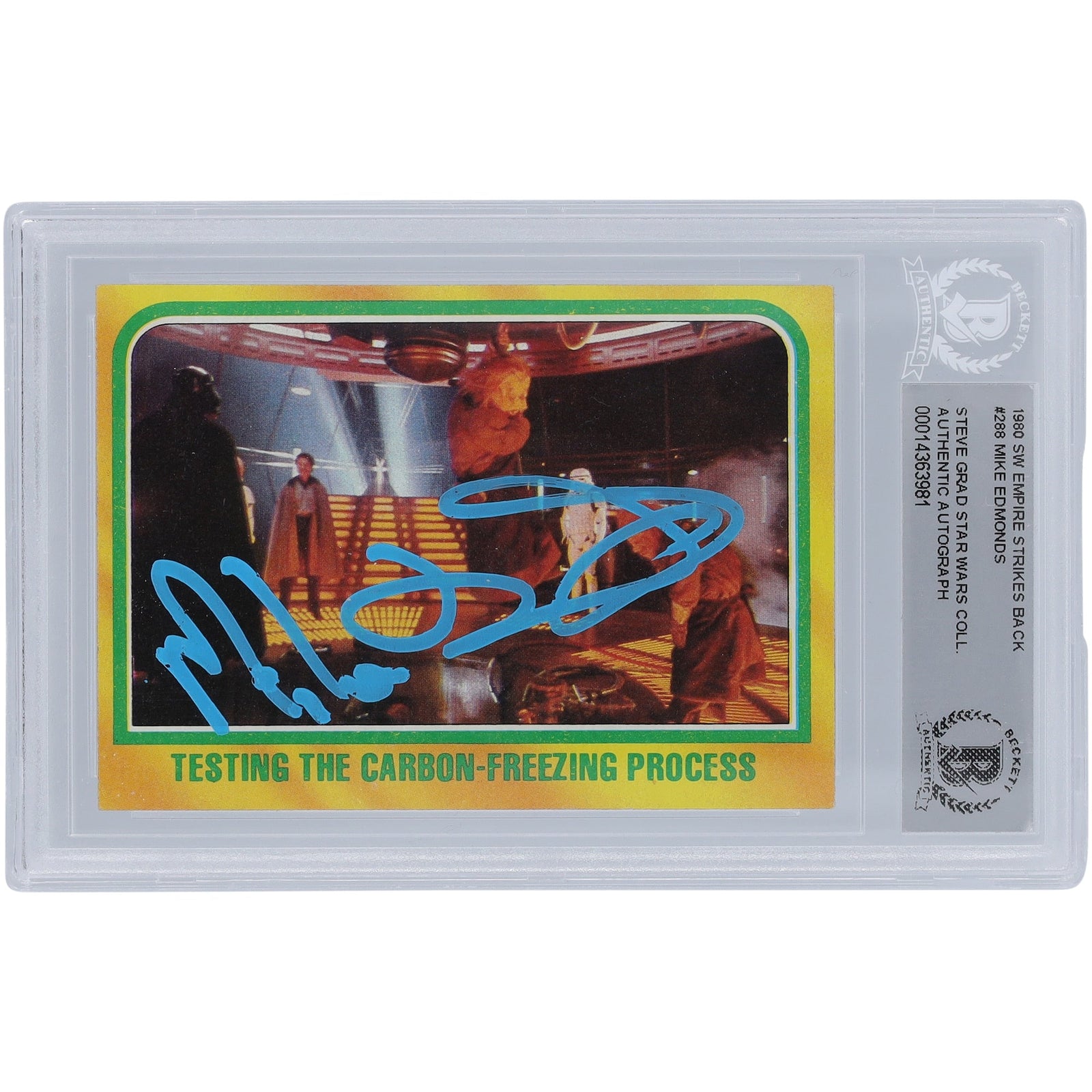 Mike Edmonds Star Wars Autographed 1980 Topps The Empire Strikes Back 288 BGS Authenticated Card - The Ballers Bank
