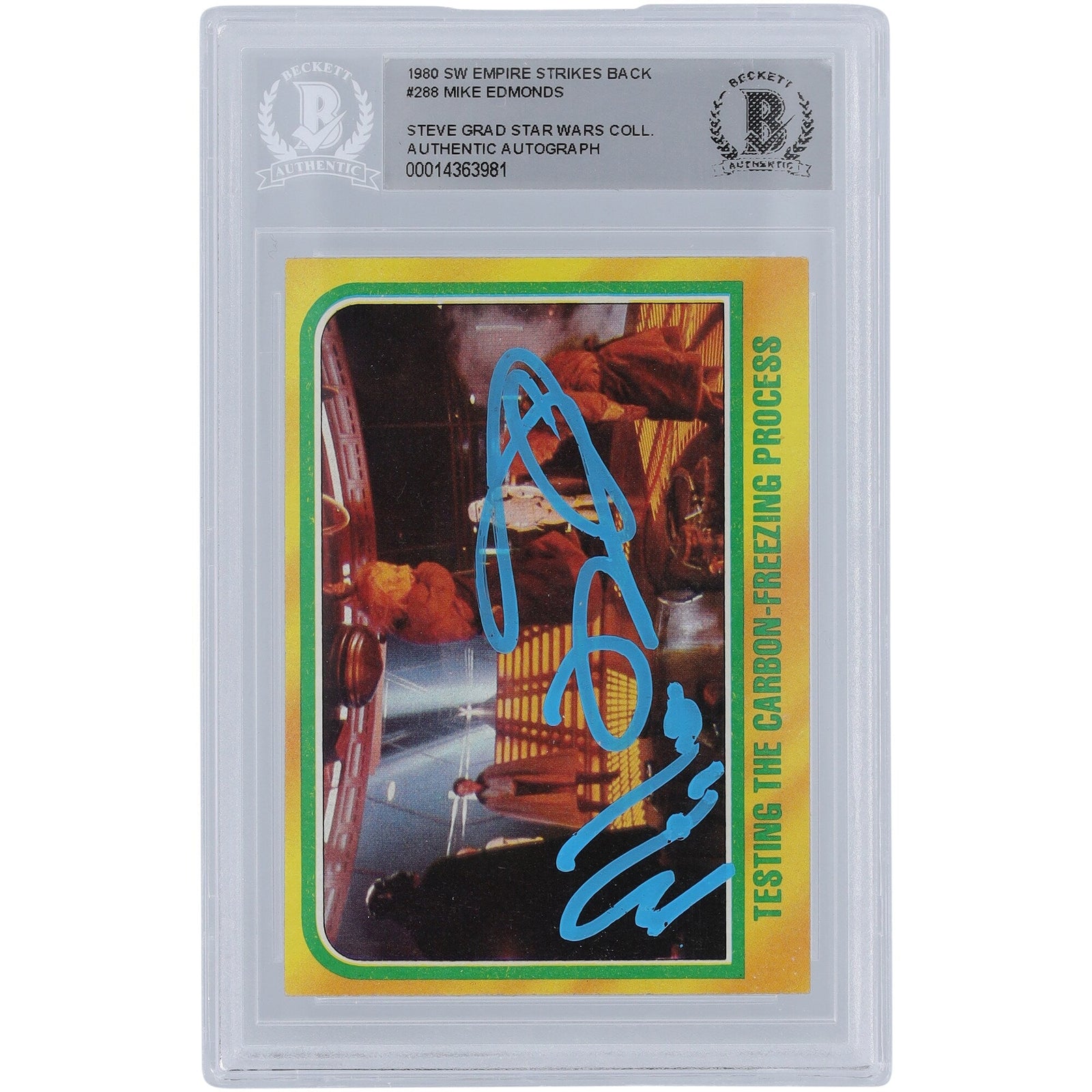 Mike Edmonds Star Wars Autographed 1980 Topps The Empire Strikes Back 288 BGS Authenticated Card - The Ballers Bank