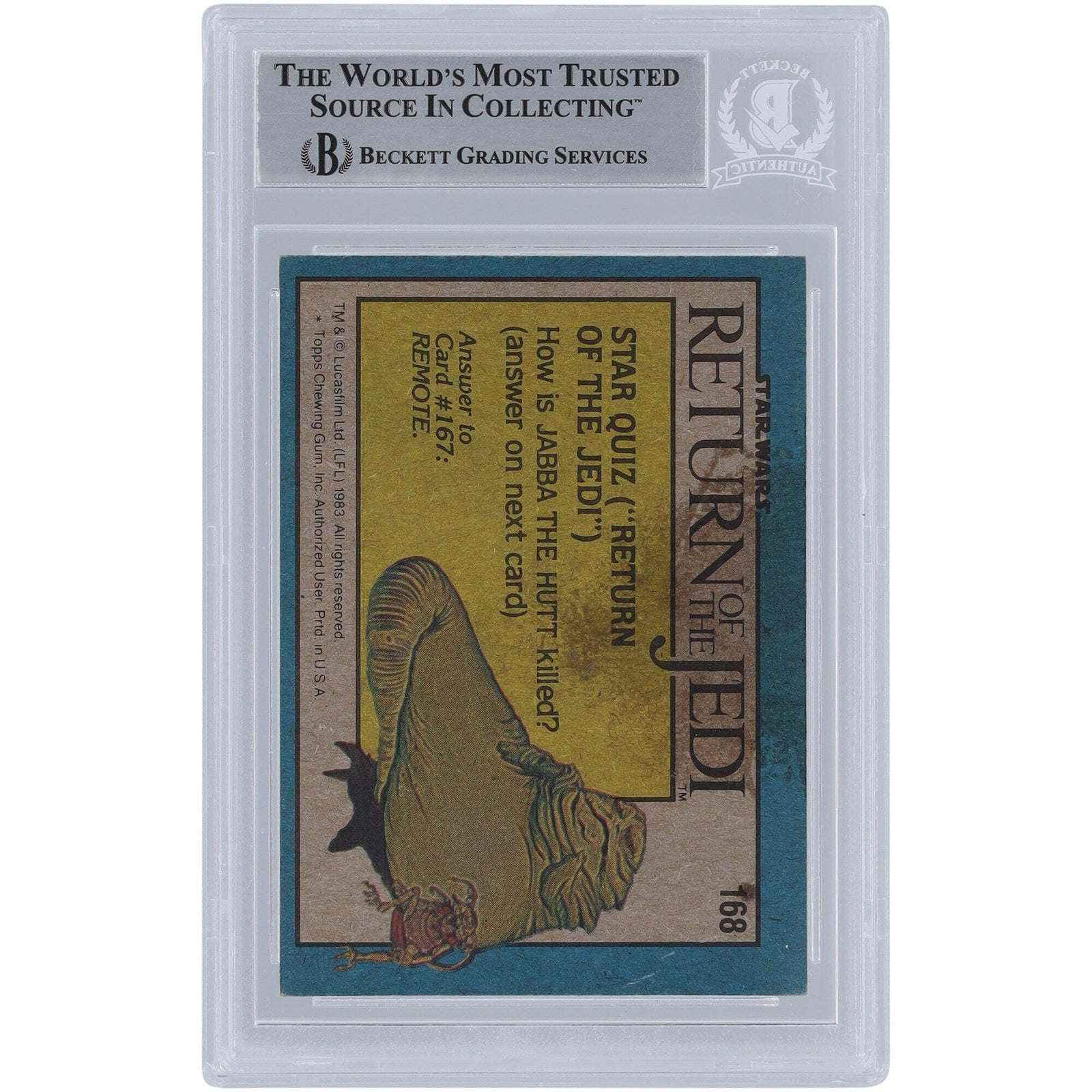 Mike Edmonds Star Wars Autographed 1983 Topps Return of the Jedi 168 BGS Authenticated Card - The Ballers Bank