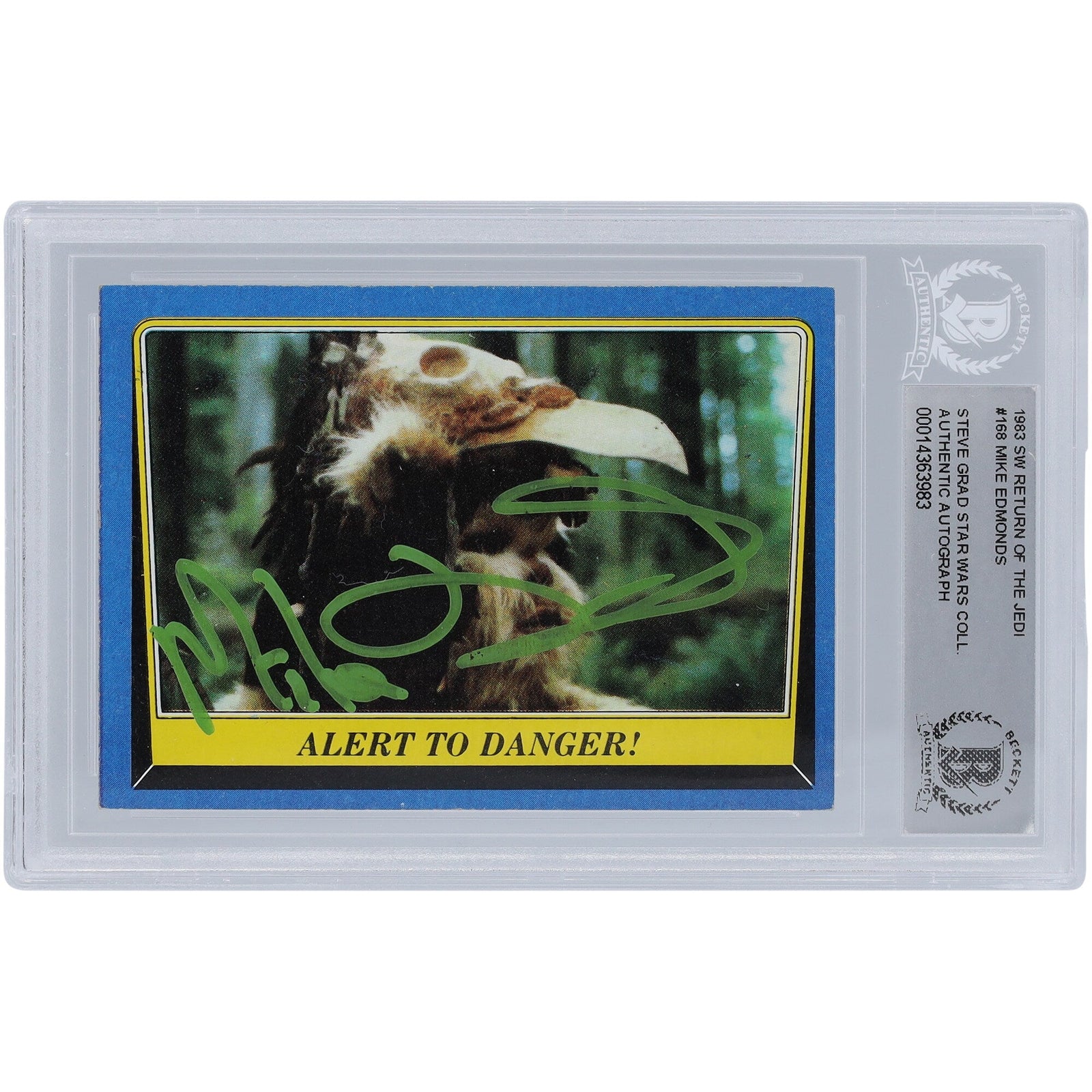 Mike Edmonds Star Wars Autographed 1983 Topps Return of the Jedi 168 BGS Authenticated Card - The Ballers Bank