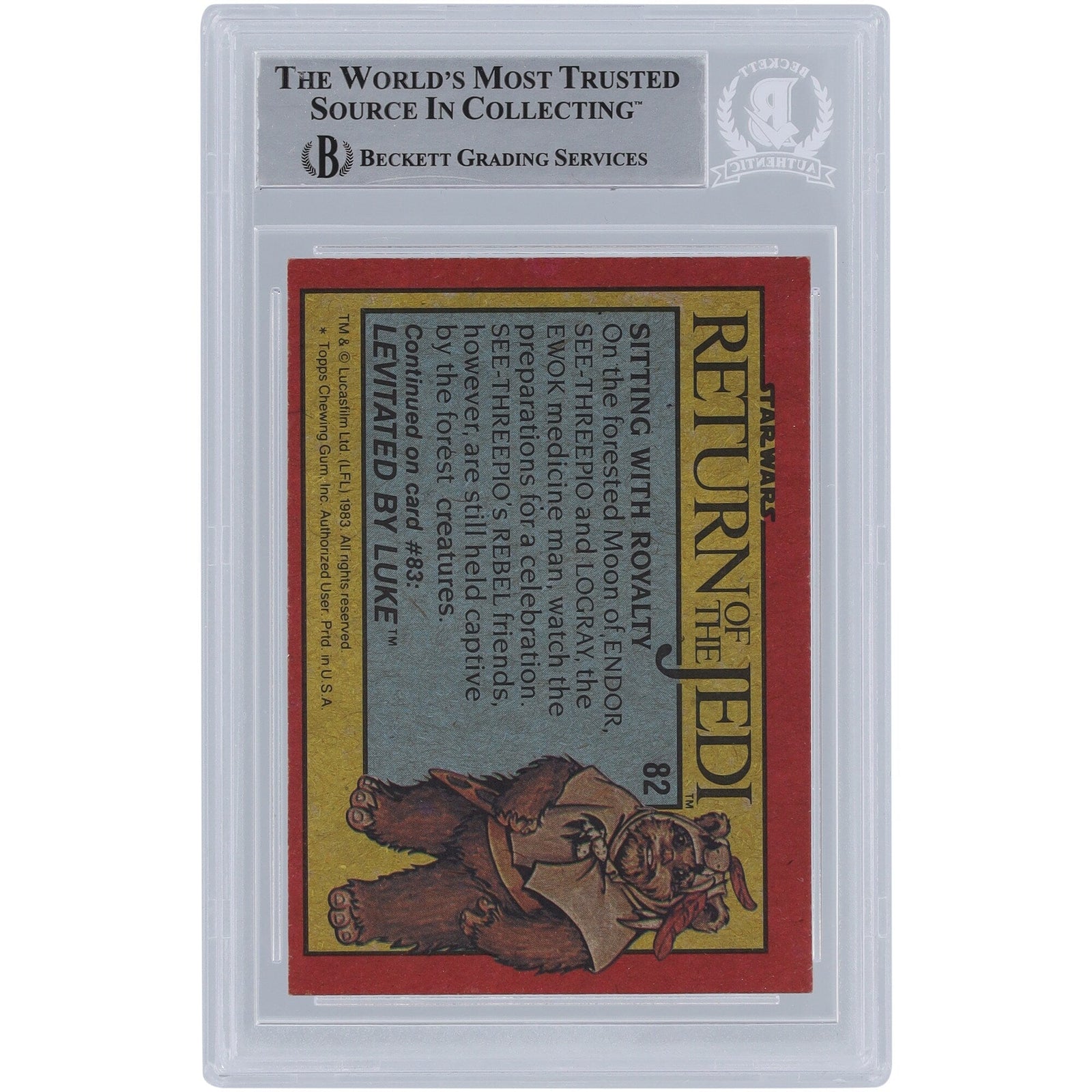 Mike Edmonds Star Wars Autographed 1983 Topps Return of the Jedi 82 BGS Authenticated Card - The Ballers Bank