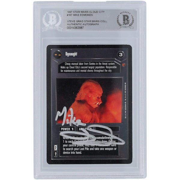 Mike Edmonds Star Wars Autographed 1997 CCG Cloud City 167 BGS Authenticated Card - The Ballers Bank