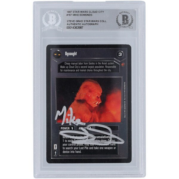 Mike Edmonds Star Wars Autographed 1997 CCG Cloud City 167 BGS Authenticated Card - The Ballers Bank