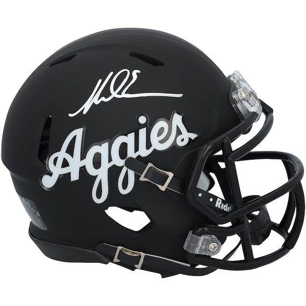 Mike Evans Texas A&M Aggies Autographed Fanatics Authentic Riddell Black Script Speed Mini Helmet - The Ballers Bank