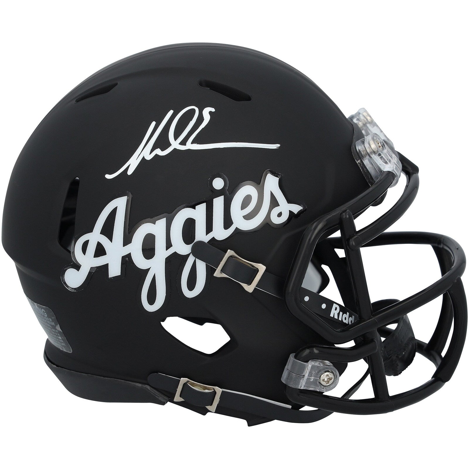 Mike Evans Texas A&M Aggies Autographed Fanatics Authentic Riddell Black Script Speed Mini Helmet - The Ballers Bank