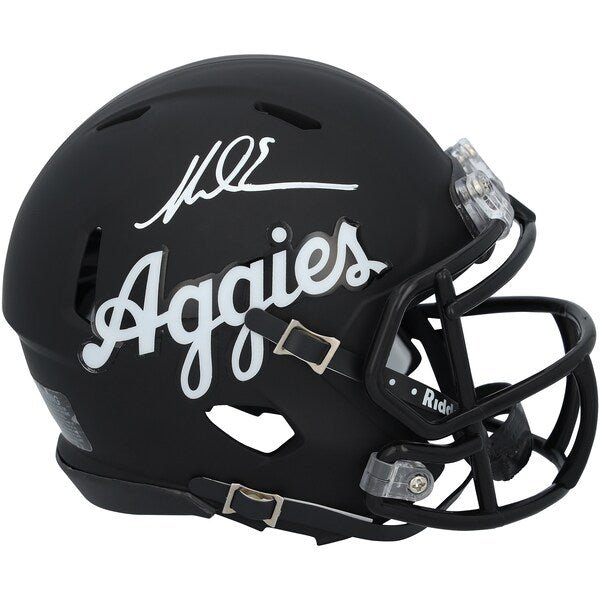 Mike Evans Texas A&M Aggies Autographed Fanatics Authentic Riddell Black Script Speed Mini Helmet - The Ballers Bank