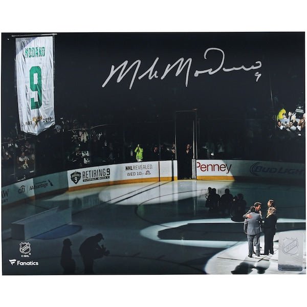 Mike Modano Dallas Stars Autographed Fanatics Authentic 8" x 10" Jersey Retirement Night Photograph - The Ballers Bank