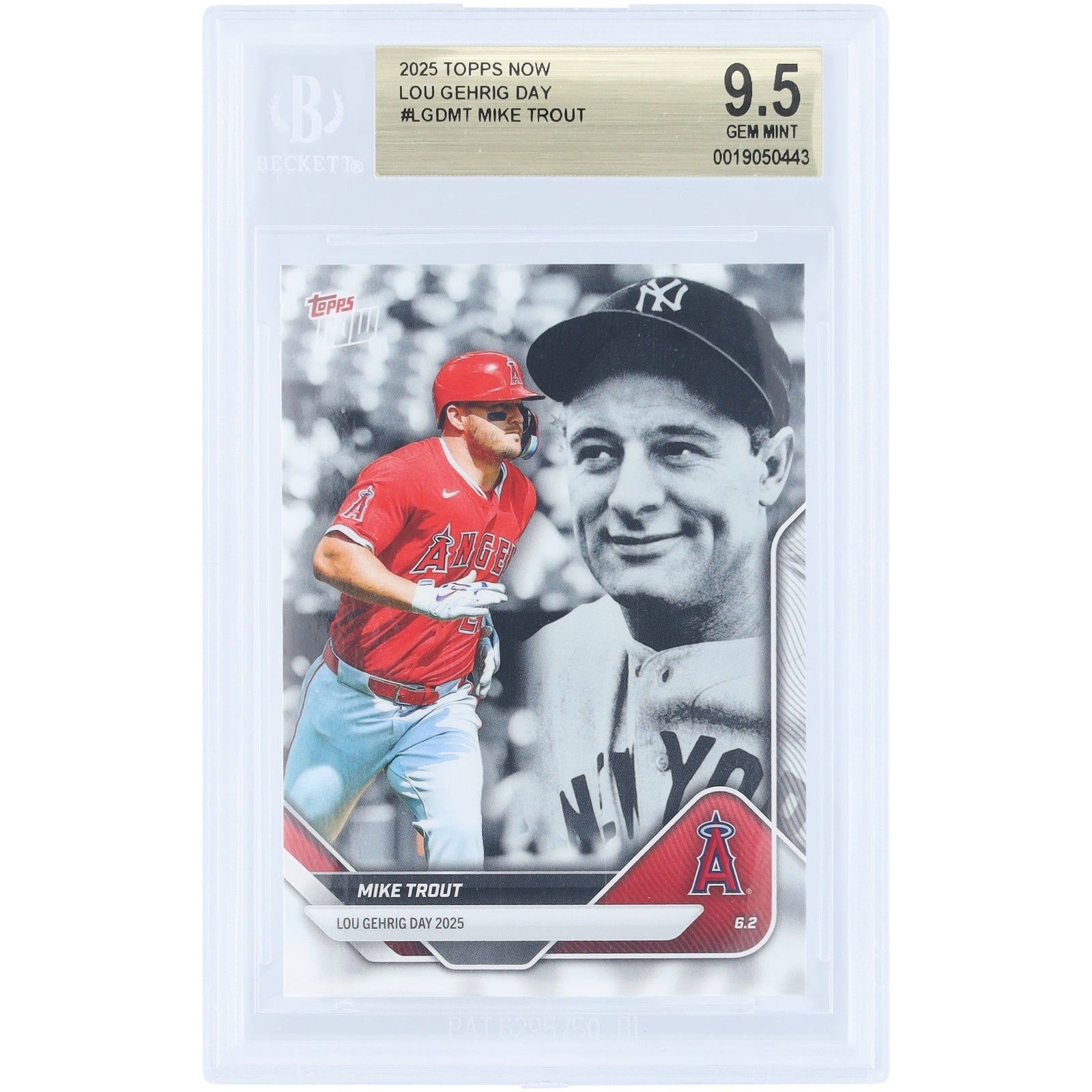 Mike Trout Los Angeles Angels 2025 Topps Now Lou Gehrig Day LGD - MT BGS Authenticated 9.5 Card - The Ballers Bank