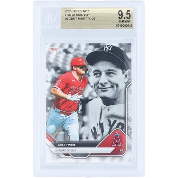 Mike Trout Los Angeles Angels 2025 Topps Now Lou Gehrig Day LGD - MT BGS Authenticated 9.5 Card - The Ballers Bank