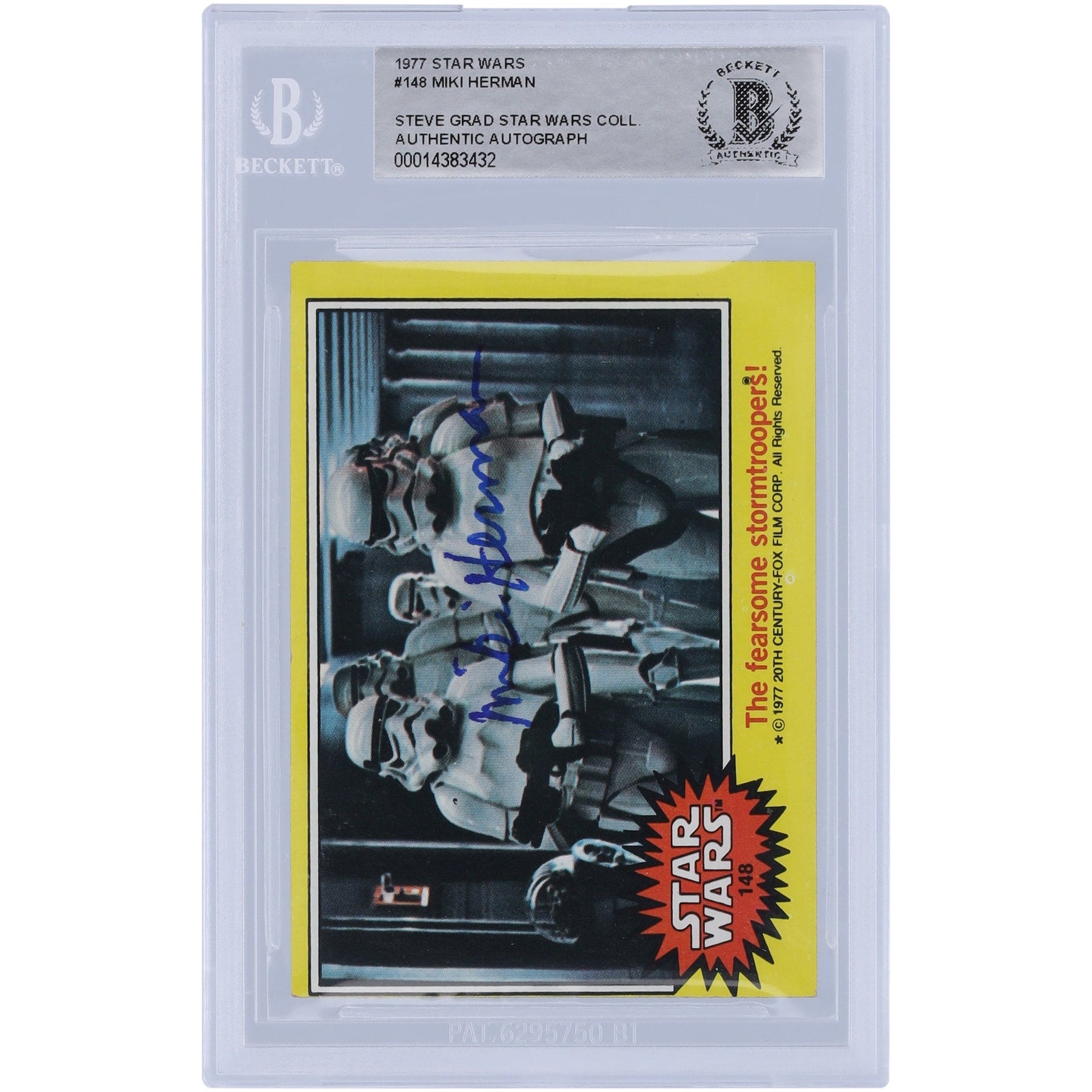 Miki Herman Autographed 1977 Topps Star Wars 148 BAS Authenticated Card - The Ballers Bank