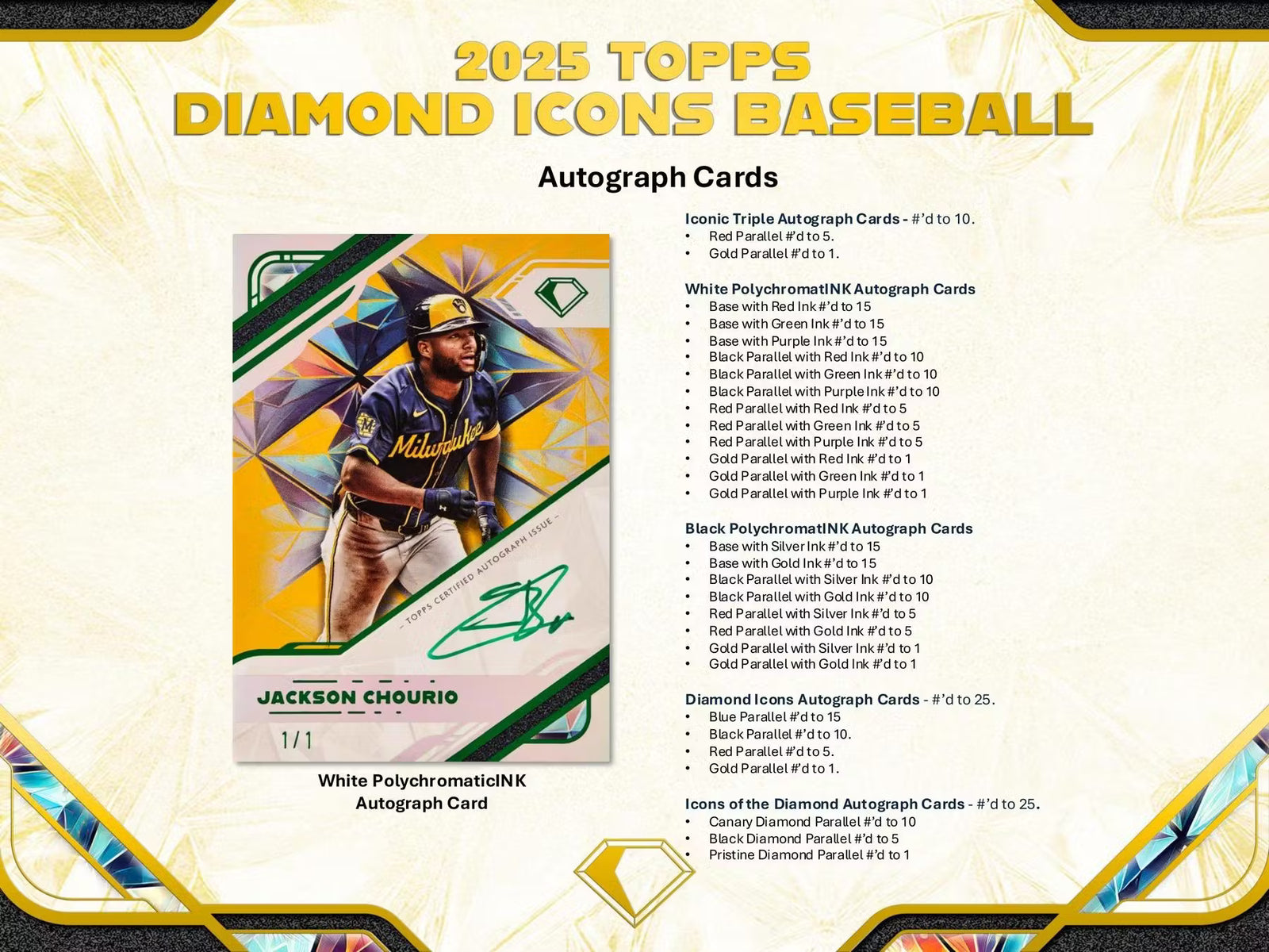 2025 Topps Diamond Icons Baseball Hobby Trading Cards