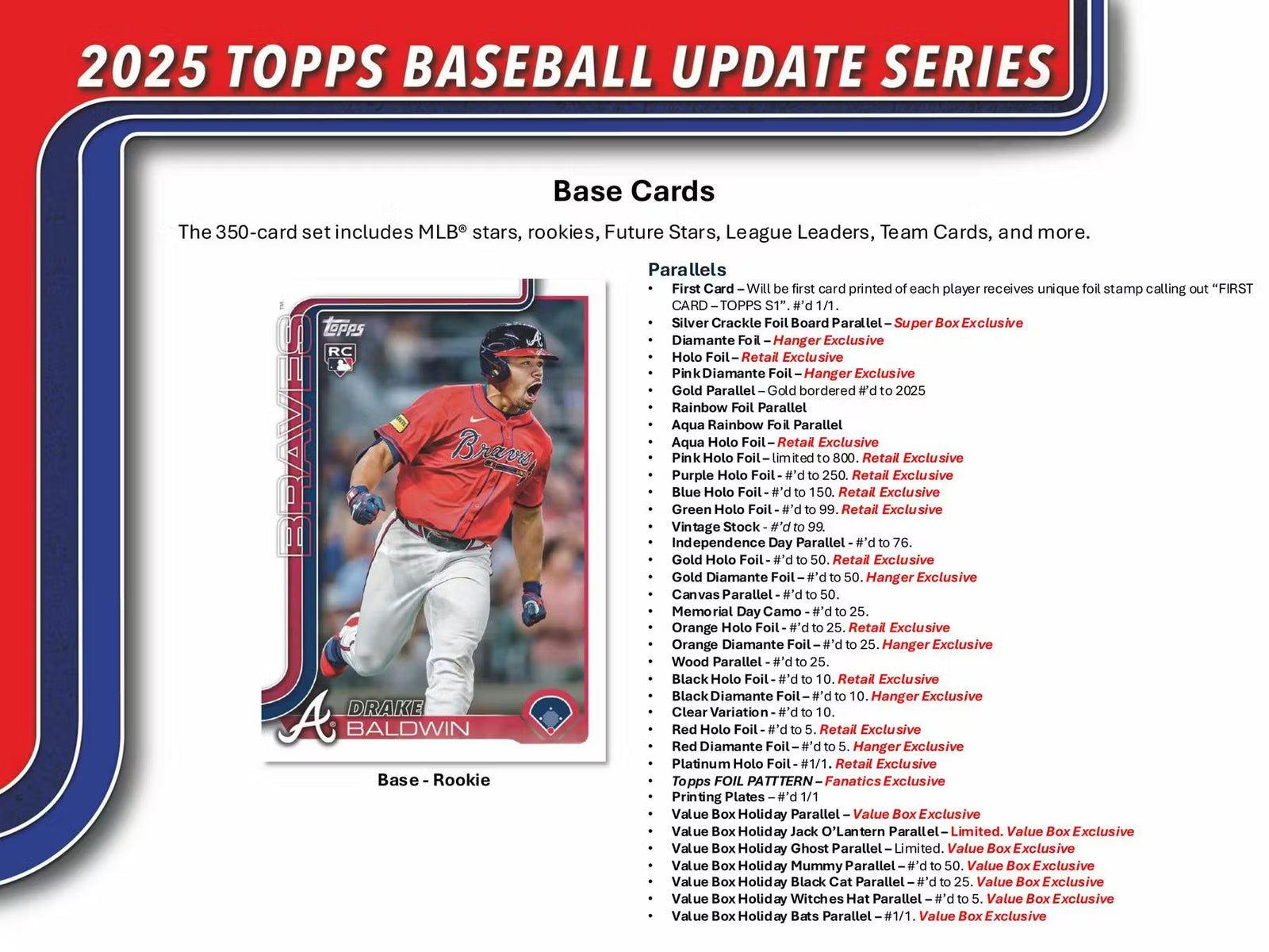 2025 Topps Baseball Update Series Blaster Trading Cards