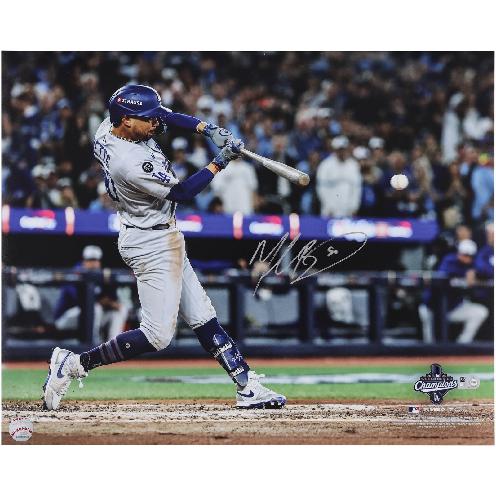 Mookie Betts Los Angeles Dodgers Autographed Fanatics Authentic 2025 World Series Champions 16" x 20" Photograph - The Ballers Bank