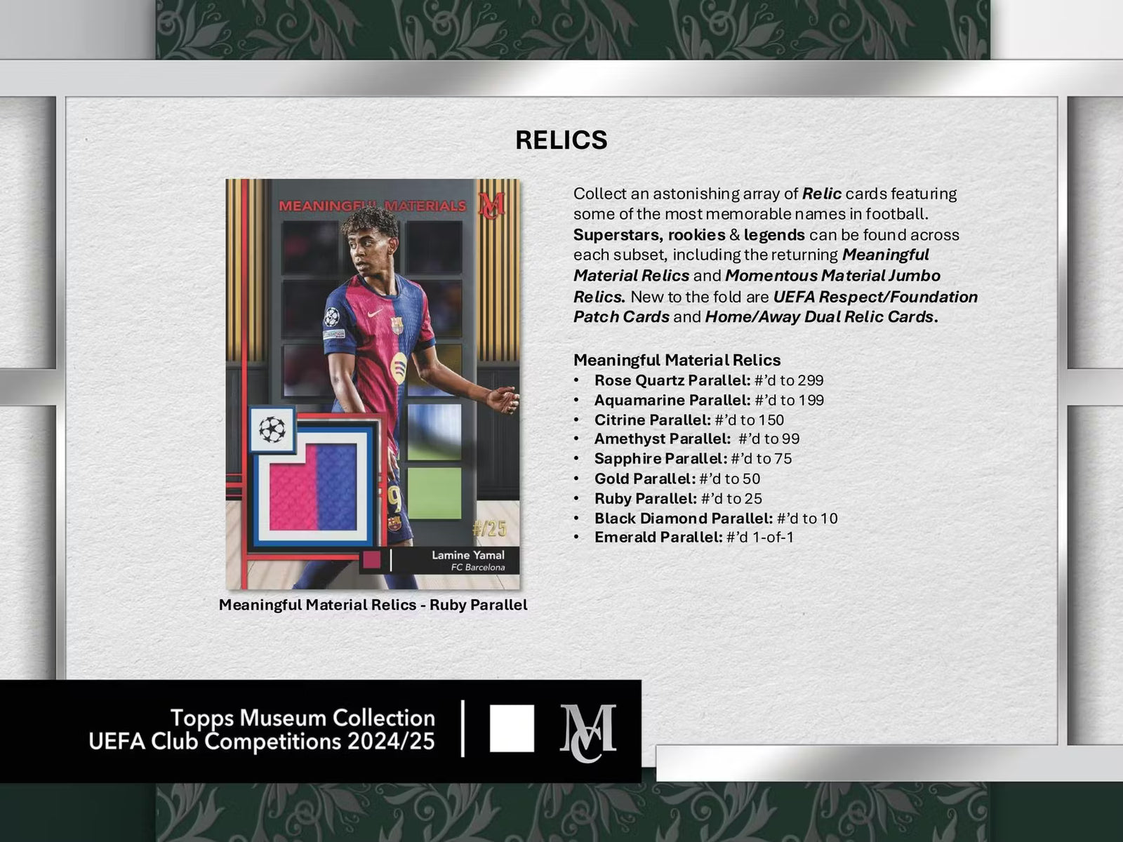 2025 Topps UEFA Club Competitions Museum Collection Soccer Hobby Trading Cards LV