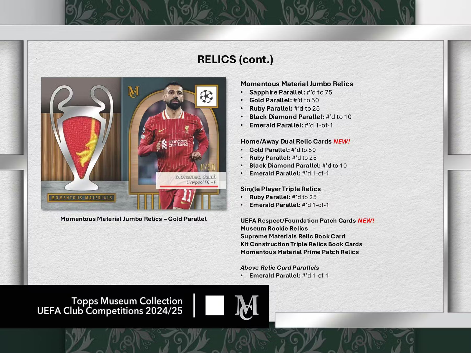 2025 Topps UEFA Club Competitions Museum Collection Soccer Hobby Trading Cards LV
