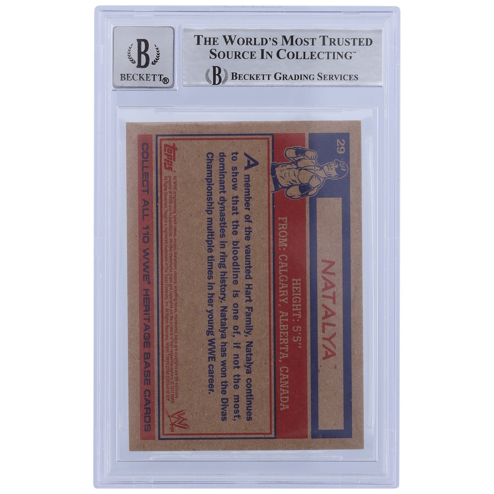 Natalya WWE Autographed 2012 Topps Heritage 29 Beckett Fanatics Witnessed Authenticated 10 Card - The Ballers Bank