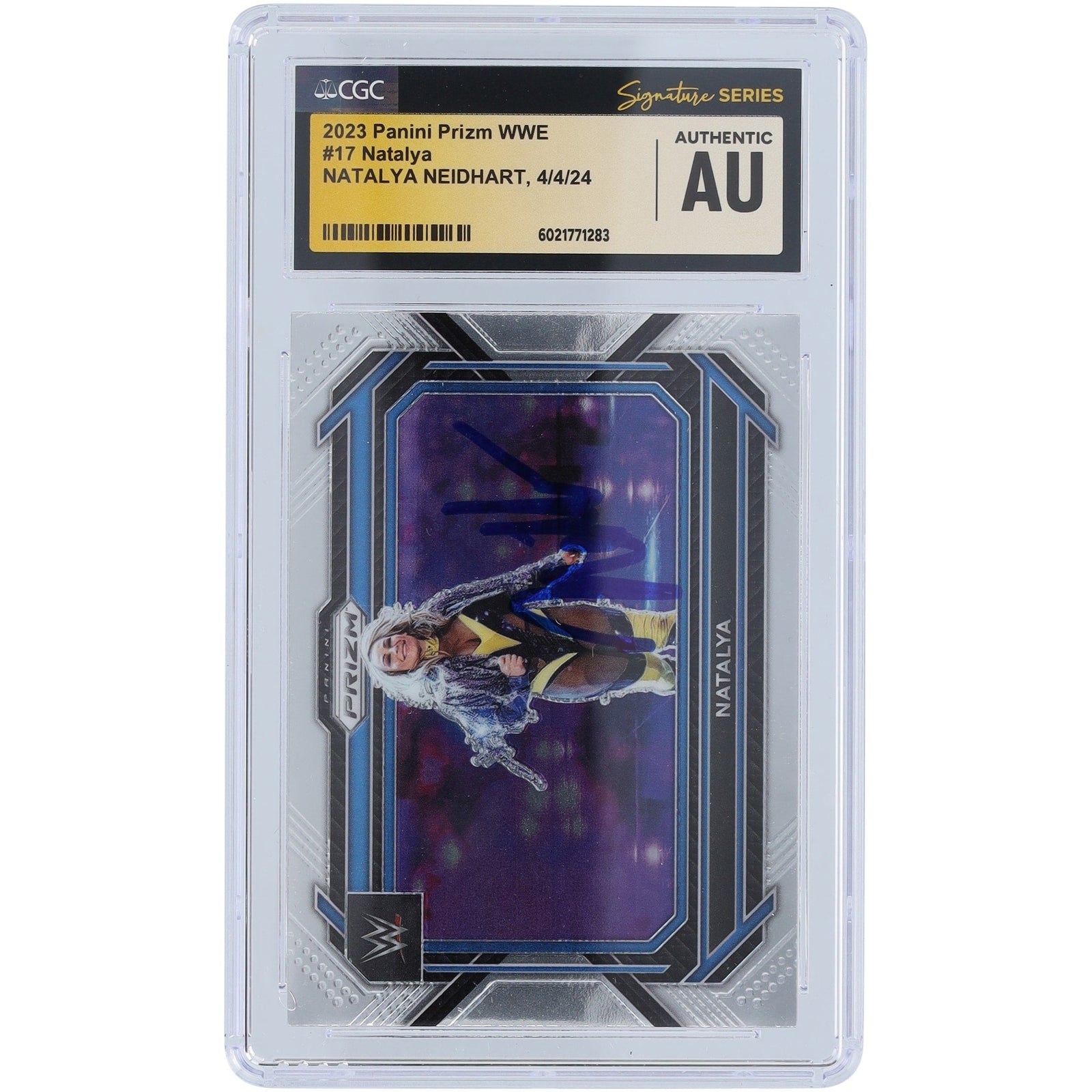 Natalya WWE Autographed 2023 Panini Prizm 17 CGC Fanatics Witnessed Authenticated Card - The Ballers Bank