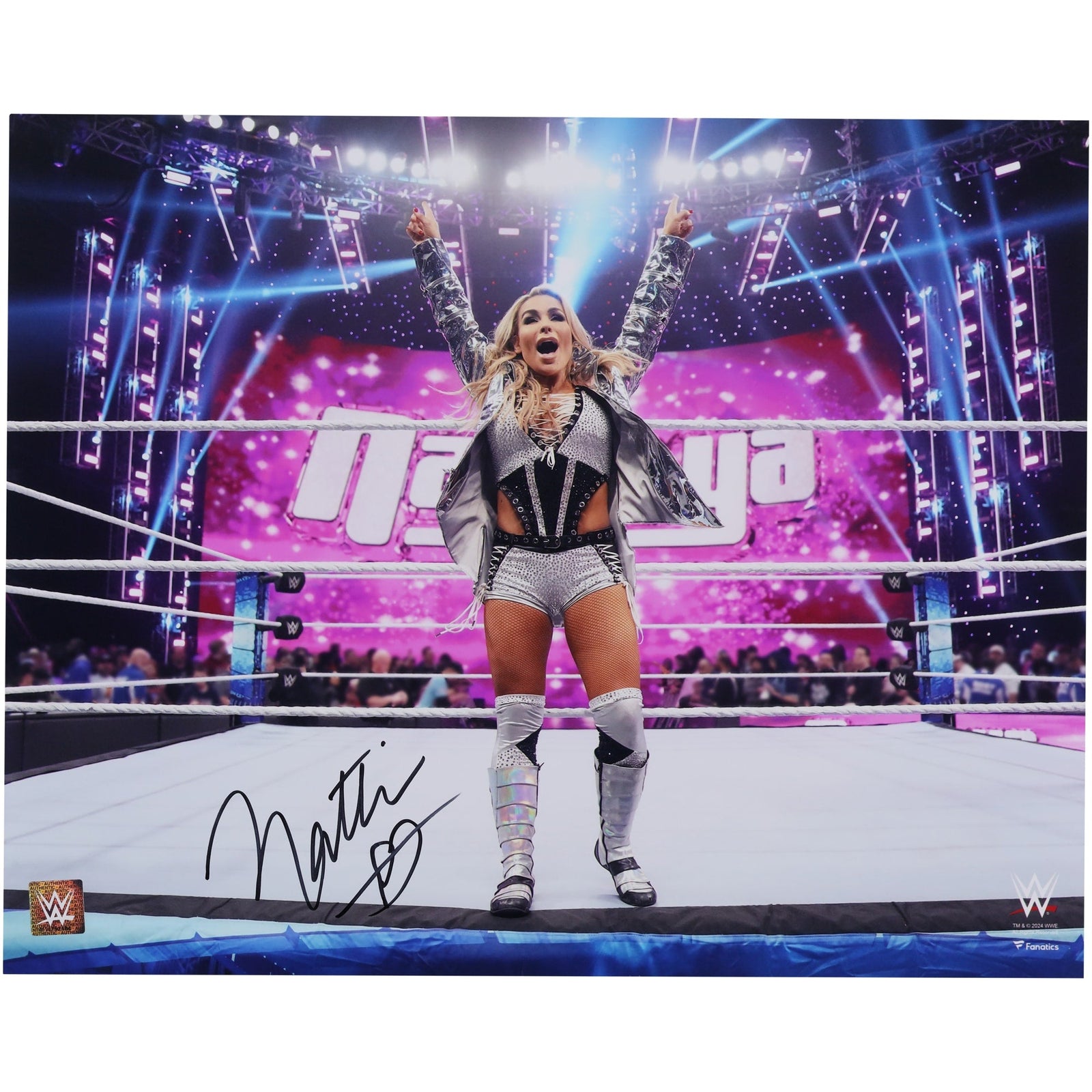 Natalya WWE Autographed Fanatics Authentic 16" x 20" Entrance On Apron Photograph - The Ballers Bank
