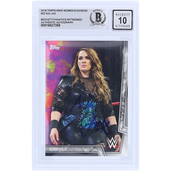 Nia Jax WWE Autographed 2018 Topps 22 Beckett Fanatics Witnessed Authenticated 10 Card - The Ballers Bank
