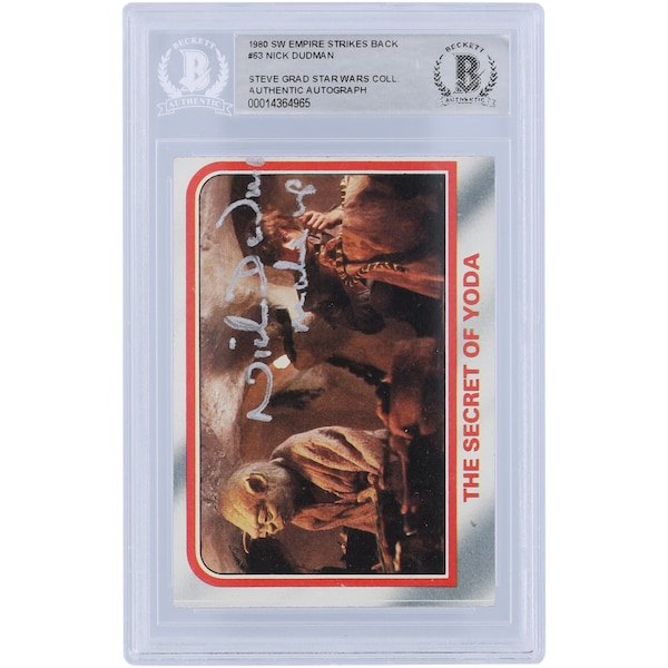 Nick Dudman Star Wars Autographed 1980 Topps 63 BAS Authenticated Card with "Make Up" Inscription - The Ballers Bank