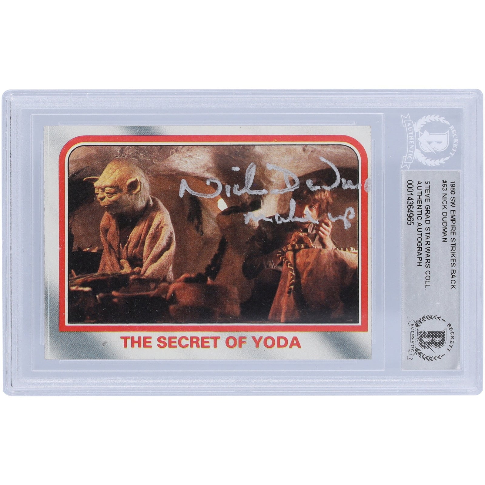 Nick Dudman Star Wars Autographed 1980 Topps 63 BAS Authenticated Card with "Make Up" Inscription - The Ballers Bank