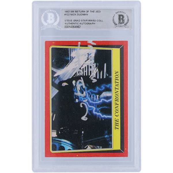 Nick Dudman Star Wars Autographed 1983 Topps 122 BAS Authenticated Card with "Make Up" Inscription - The Ballers Bank