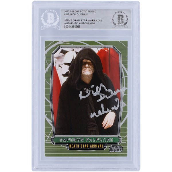 Nick Dudman Star Wars Autographed 2013 Topps 517 BAS Authenticated Card with "Make Up" Inscription - The Ballers Bank