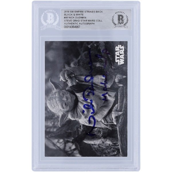 Nick Dudman Star Wars Autographed 2019 Topps 48 BAS Authenticated Card with "Make Up" Inscription - The Ballers Bank