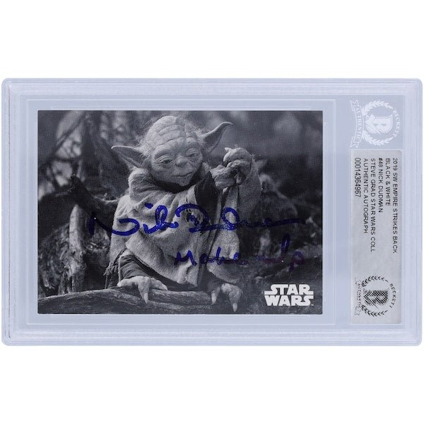 Nick Dudman Star Wars Autographed 2019 Topps 48 BAS Authenticated Card with "Make Up" Inscription - The Ballers Bank