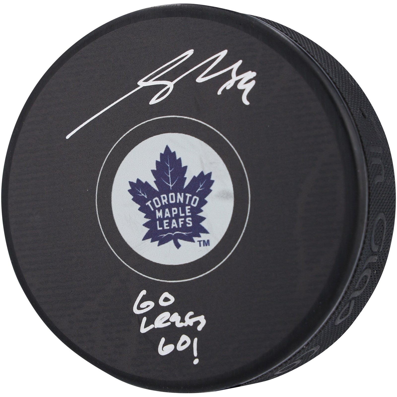 Nick Robertson Toronto Maple Leafs Autographed Fanatics Authentic Hockey Puck with "Go Leafs Go!" Inscription - The Ballers Bank