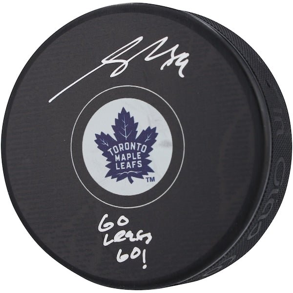 Nick Robertson Toronto Maple Leafs Autographed Fanatics Authentic Hockey Puck with "Go Leafs Go!" Inscription - The Ballers Bank