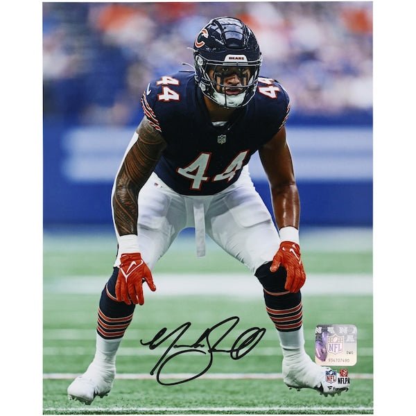 Noah Sewell Chicago Bears Autographed Fanatics Authentic 8" x 10" Vertical Defensive Stance Photograph - The Ballers Bank