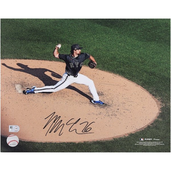 Nolan McLean New York Mets Autographed Fanatics Authentic 11" x 14" MLB Debut Pitching Photograph - The Ballers Bank