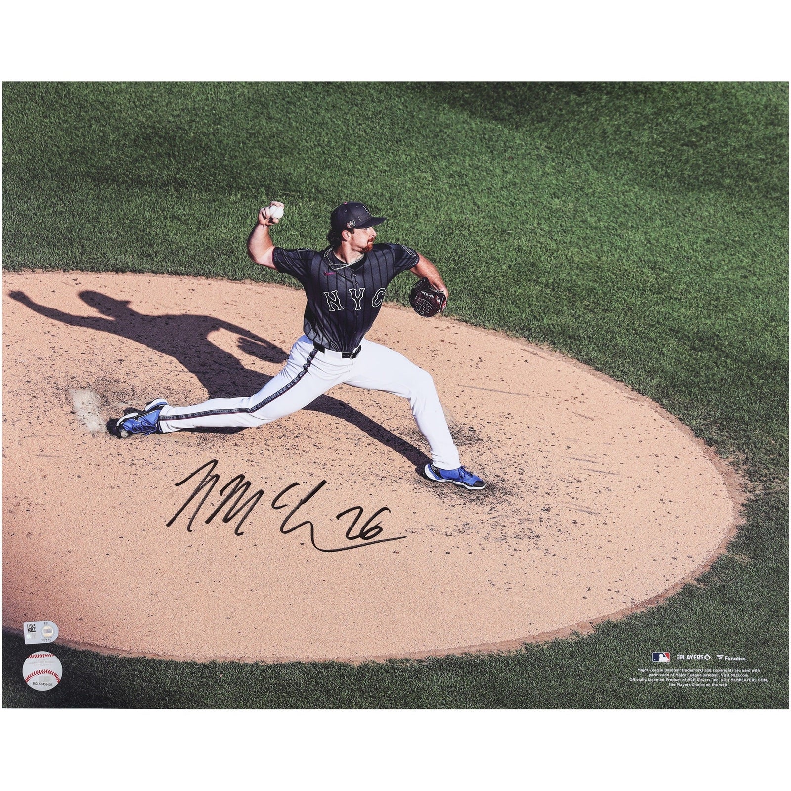 Nolan McLean New York Mets Autographed Fanatics Authentic 16" x 20" MLB Debut Pitching Photograph - The Ballers Bank