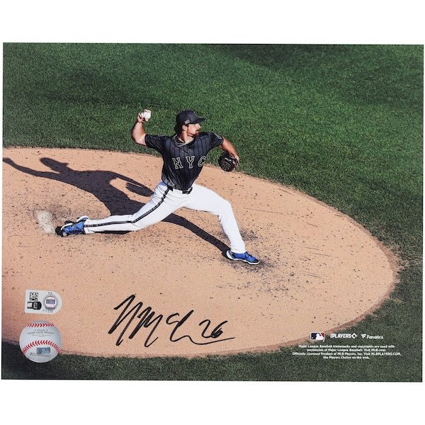 Nolan McLean New York Mets Autographed Fanatics Authentic 8" x 10" MLB Debut Pitching Photograph - The Ballers Bank