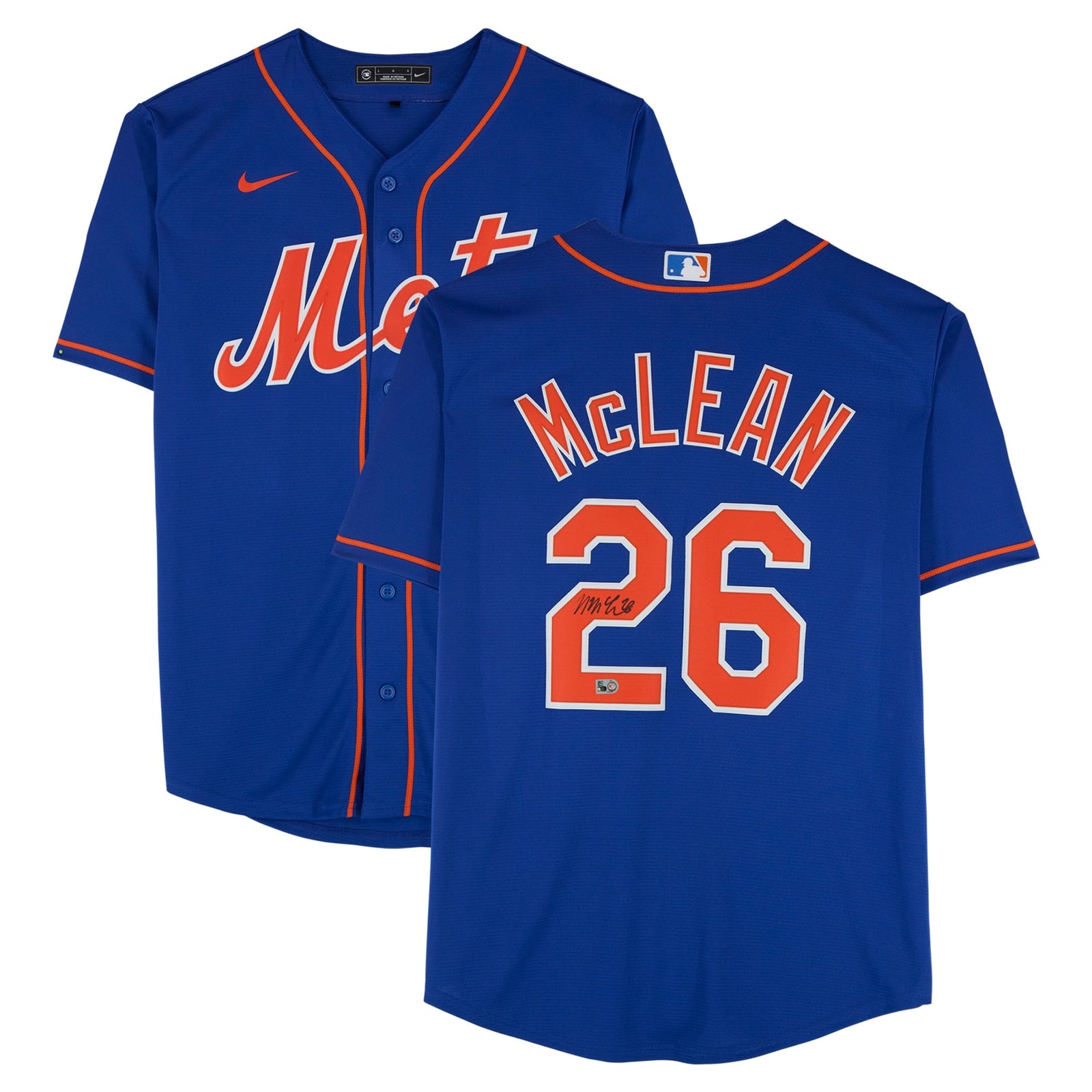 Nolan McLean New York Mets Autographed Fanatics Authentic Royal Nike Replica Jersey - The Ballers Bank