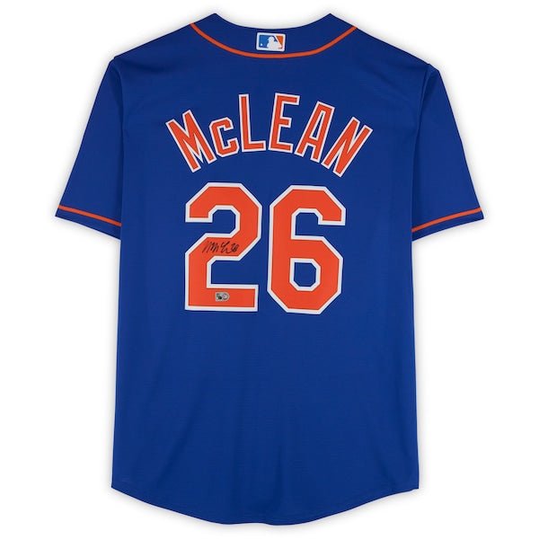 Nolan McLean New York Mets Autographed Fanatics Authentic Royal Nike Replica Jersey - The Ballers Bank