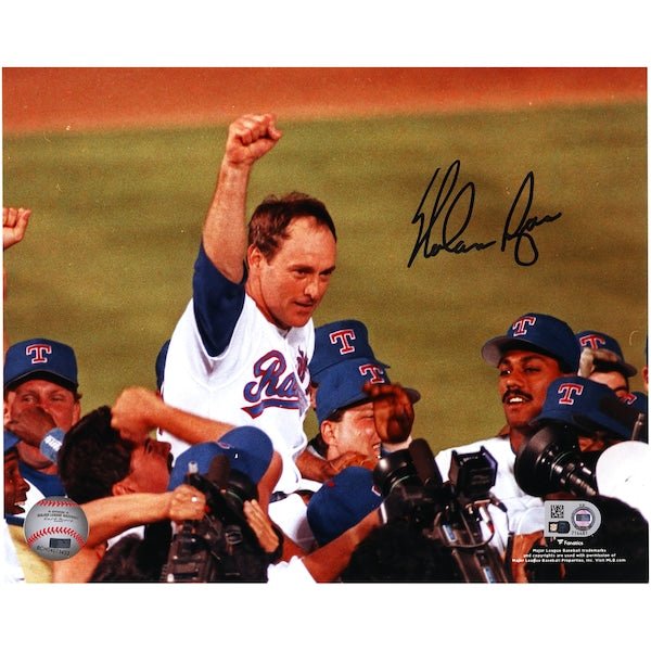 Nolan Ryan Texas Rangers Autographed Fanatics Authentic 8" x 10" No - Hitter Carried Off Photograph - The Ballers Bank