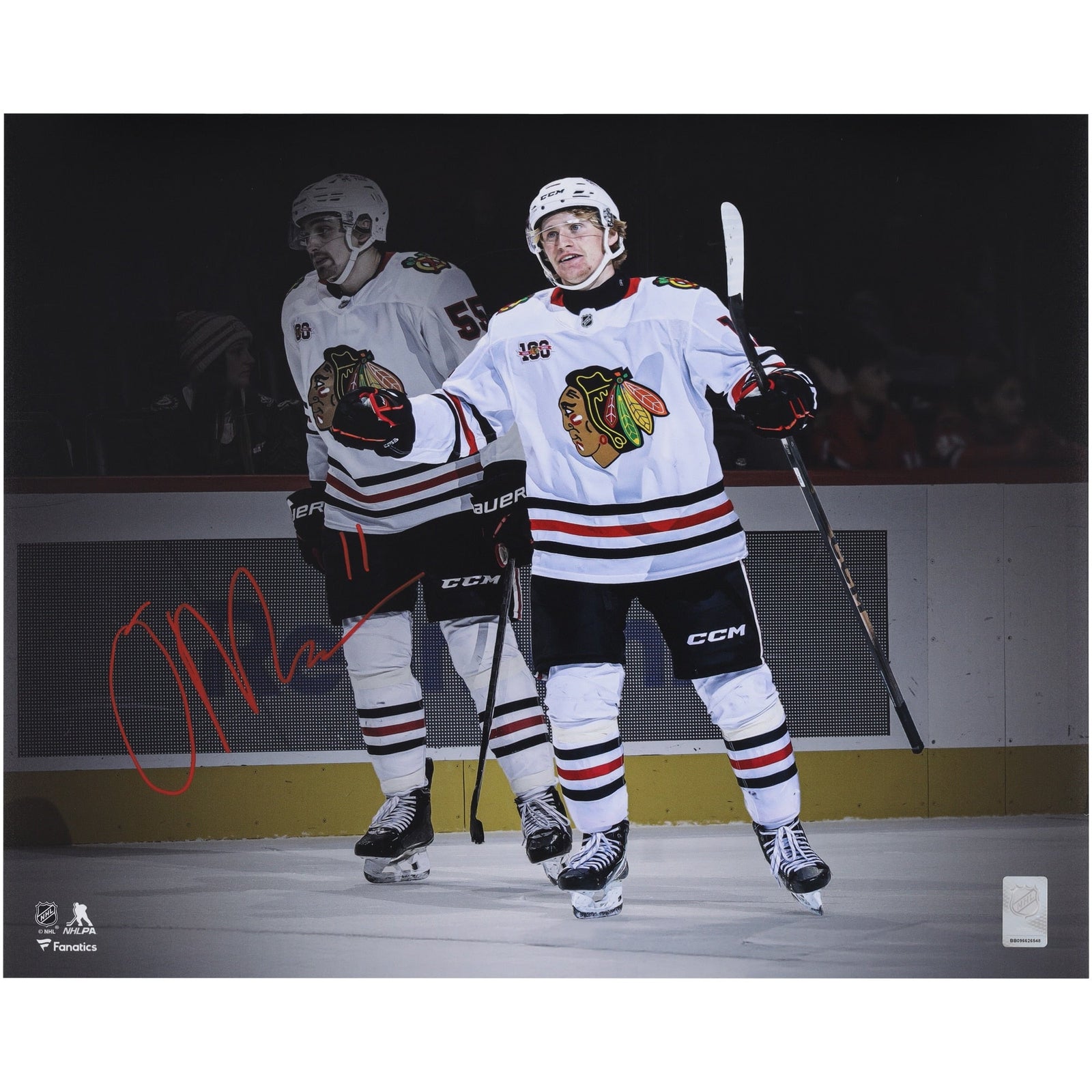 Oliver Moore Chicago Blackhawks Autographed Fanatics Authentic 16" x 20" First NHL Goal Celebration Photograph - The Ballers Bank