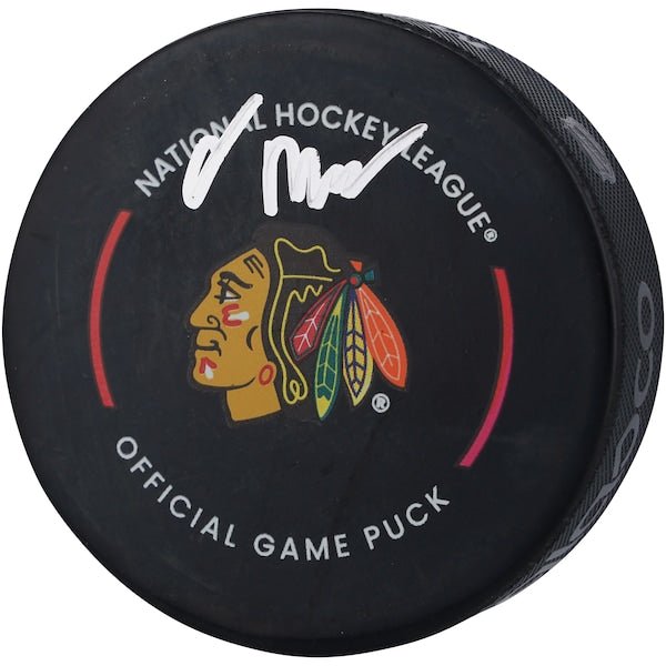 Oliver Moore Chicago Blackhawks Autographed Fanatics Authentic Official Game Puck - The Ballers Bank