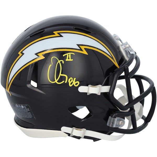 Oronde Gadsden Los Angeles Chargers Autographed Fanatics Authentic Riddell 2025 Alternate Speed Mini Helmet - The Ballers Bank