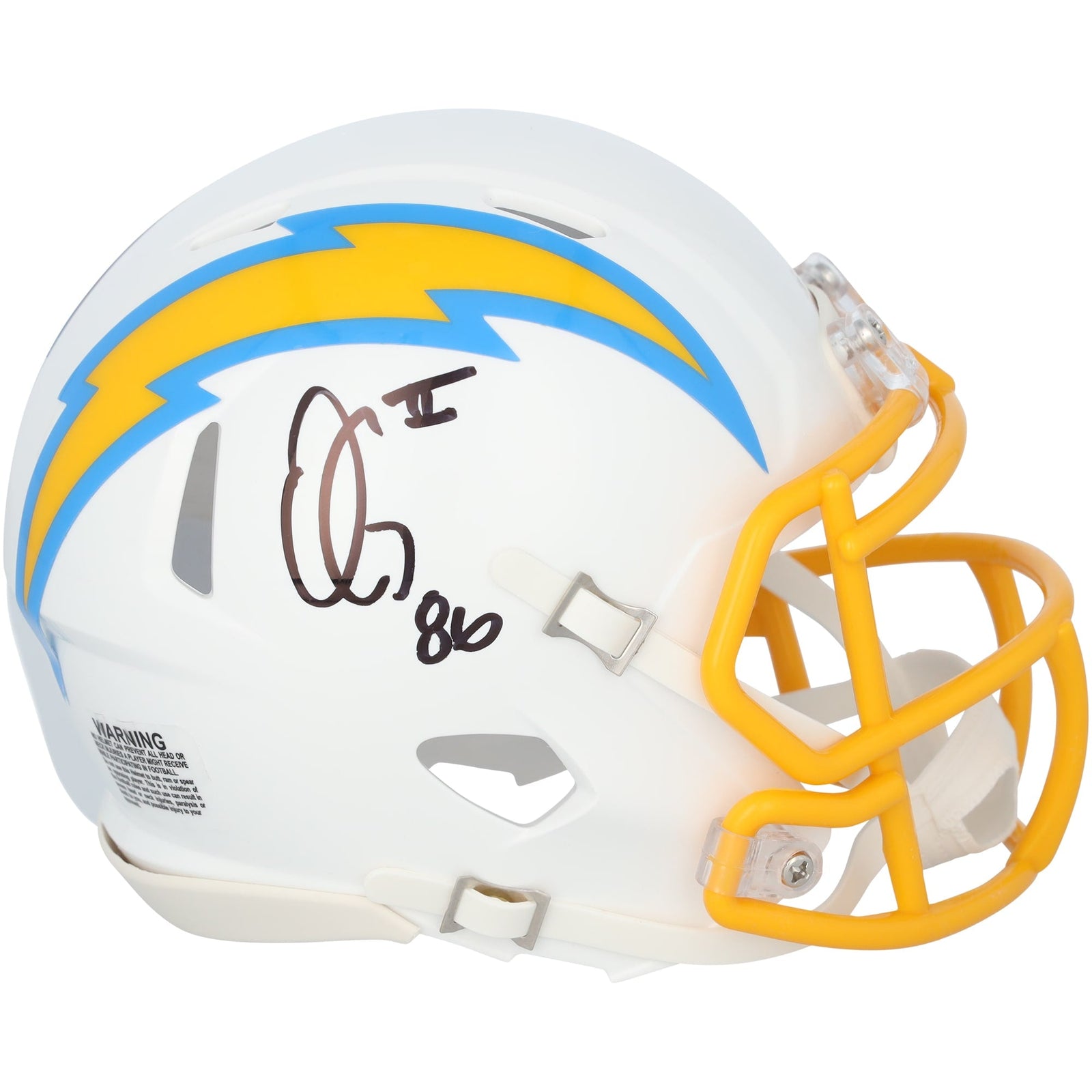 Oronde Gadsden Los Angeles Chargers Autographed Fanatics Authentic Riddell Speed Mini Helmet - The Ballers Bank