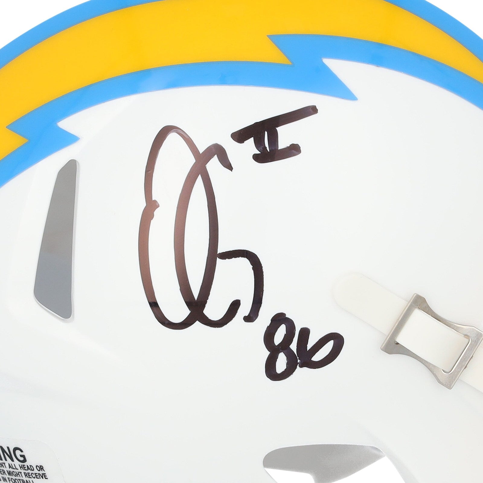 Oronde Gadsden Los Angeles Chargers Autographed Fanatics Authentic Riddell Speed Mini Helmet - The Ballers Bank
