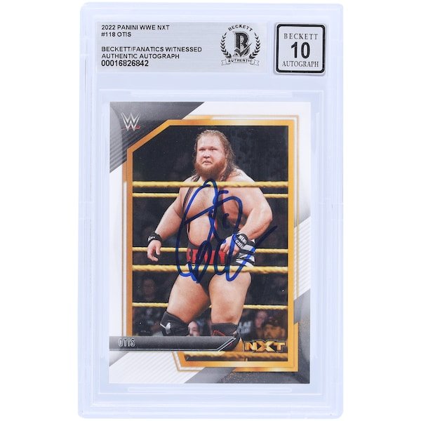 Otis WWE Autographed 2022 Panini NXT 118 Beckett Fanatics Witnessed Authenticated 10 Card - The Ballers Bank