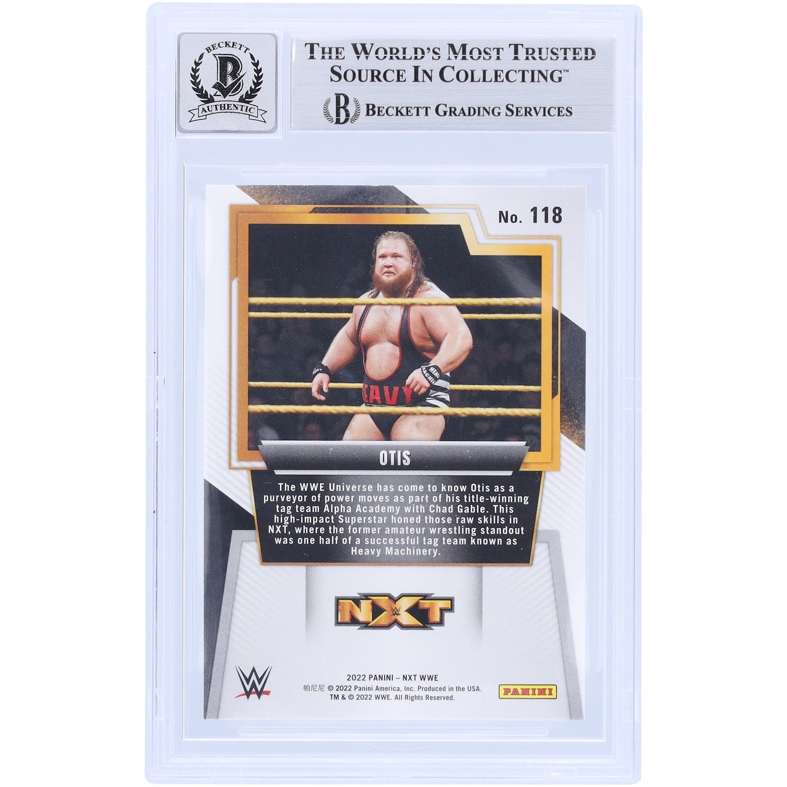 Otis WWE Autographed 2022 Panini NXT 118 Beckett Fanatics Witnessed Authenticated 10 Card - The Ballers Bank