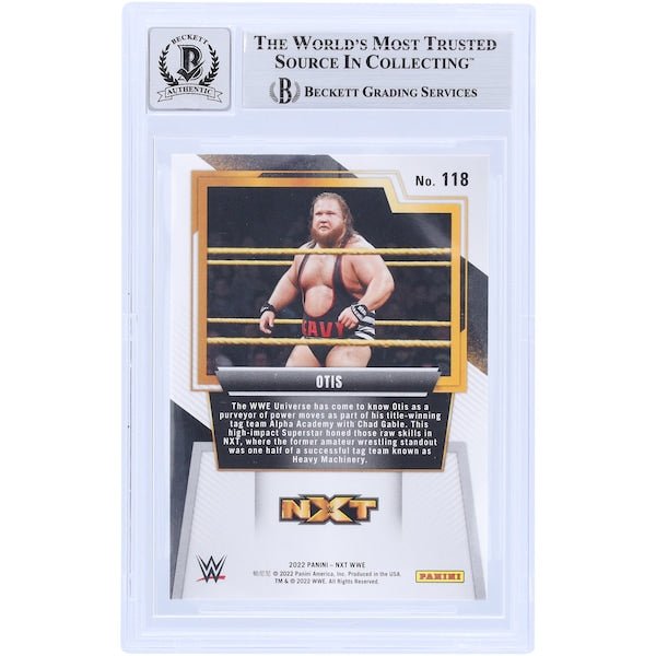 Otis WWE Autographed 2022 Panini NXT 118 Beckett Fanatics Witnessed Authenticated 10 Card - The Ballers Bank