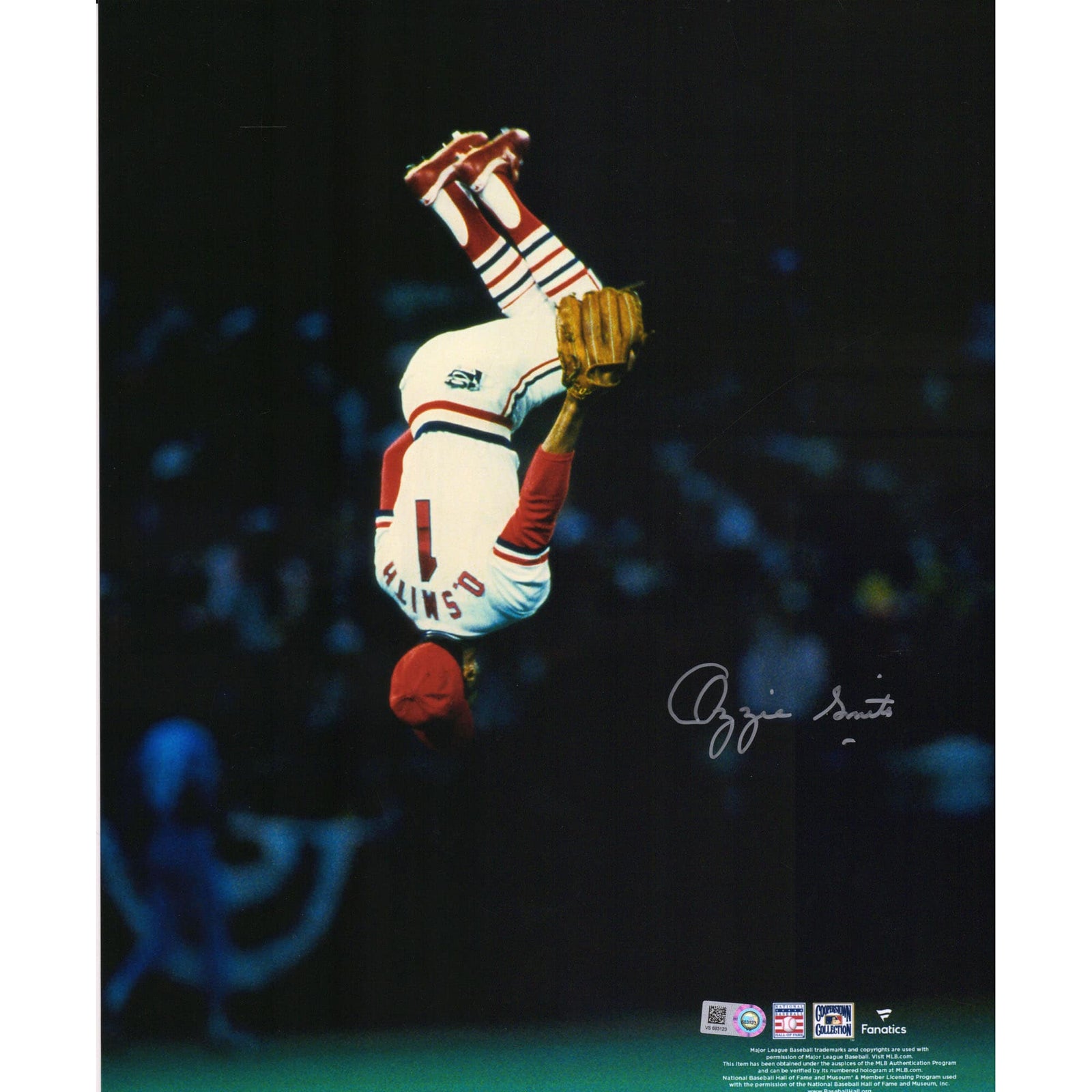 Ozzie Smith St. Louis Cardinals Fanatics Authentic Autographed 11" x 14" Vertical Flip Photograph - The Ballers Bank