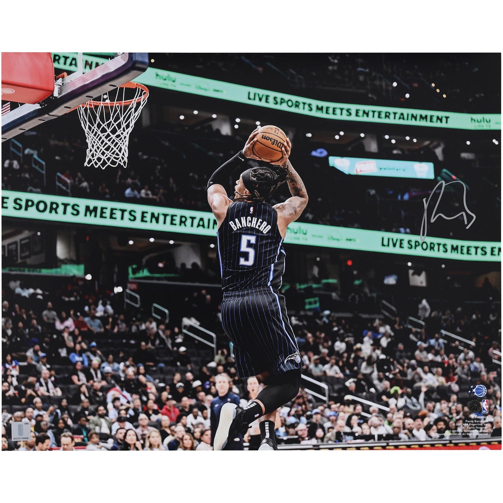 Paolo Banchero Orlando Magic Autographed Fanatics Authentic 16" x 20" Dunk vs. Wizards Photograph - The Ballers Bank