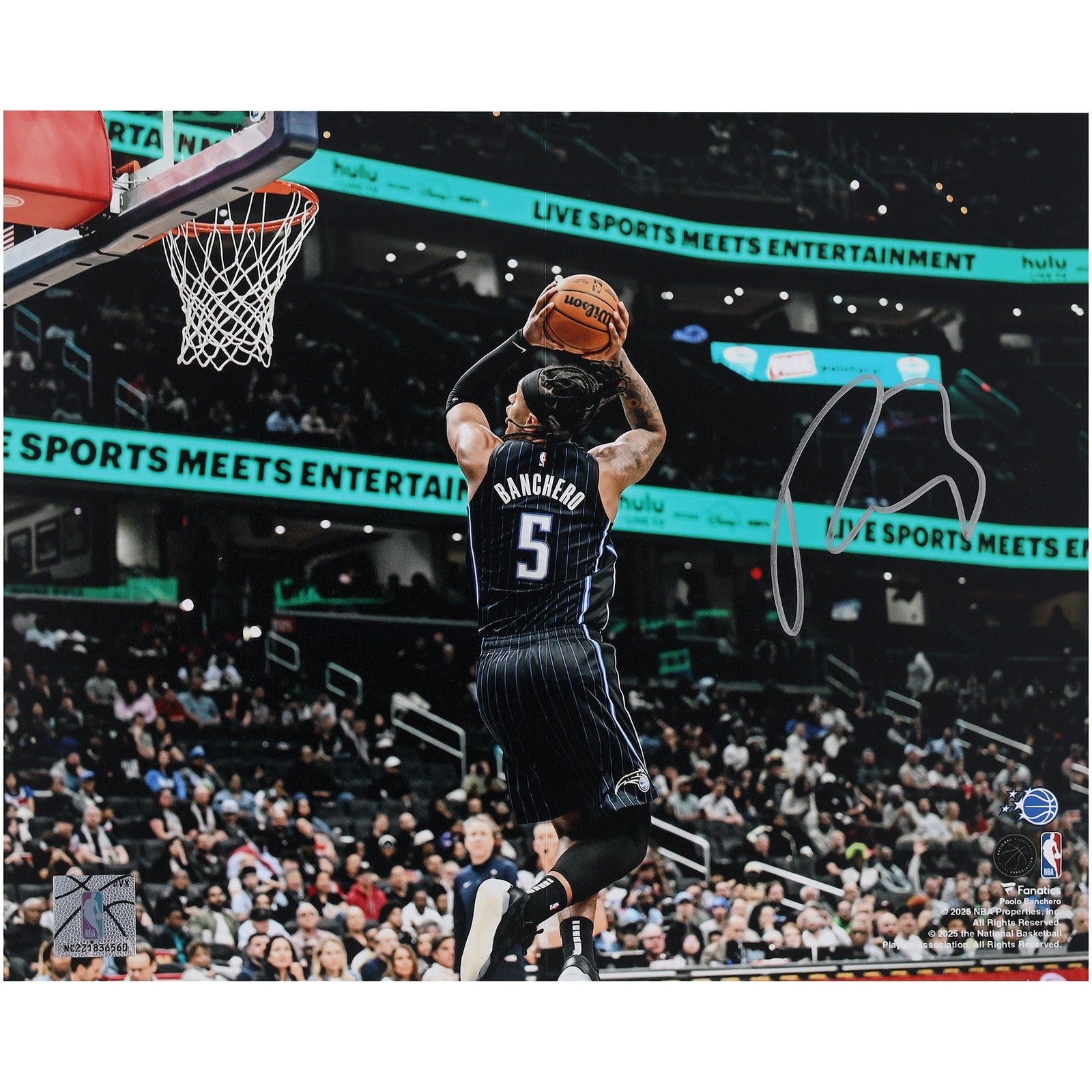 Paolo Banchero Orlando Magic Autographed Fanatics Authentic 8" x 10" Dunk vs. Wizards Photograph - The Ballers Bank