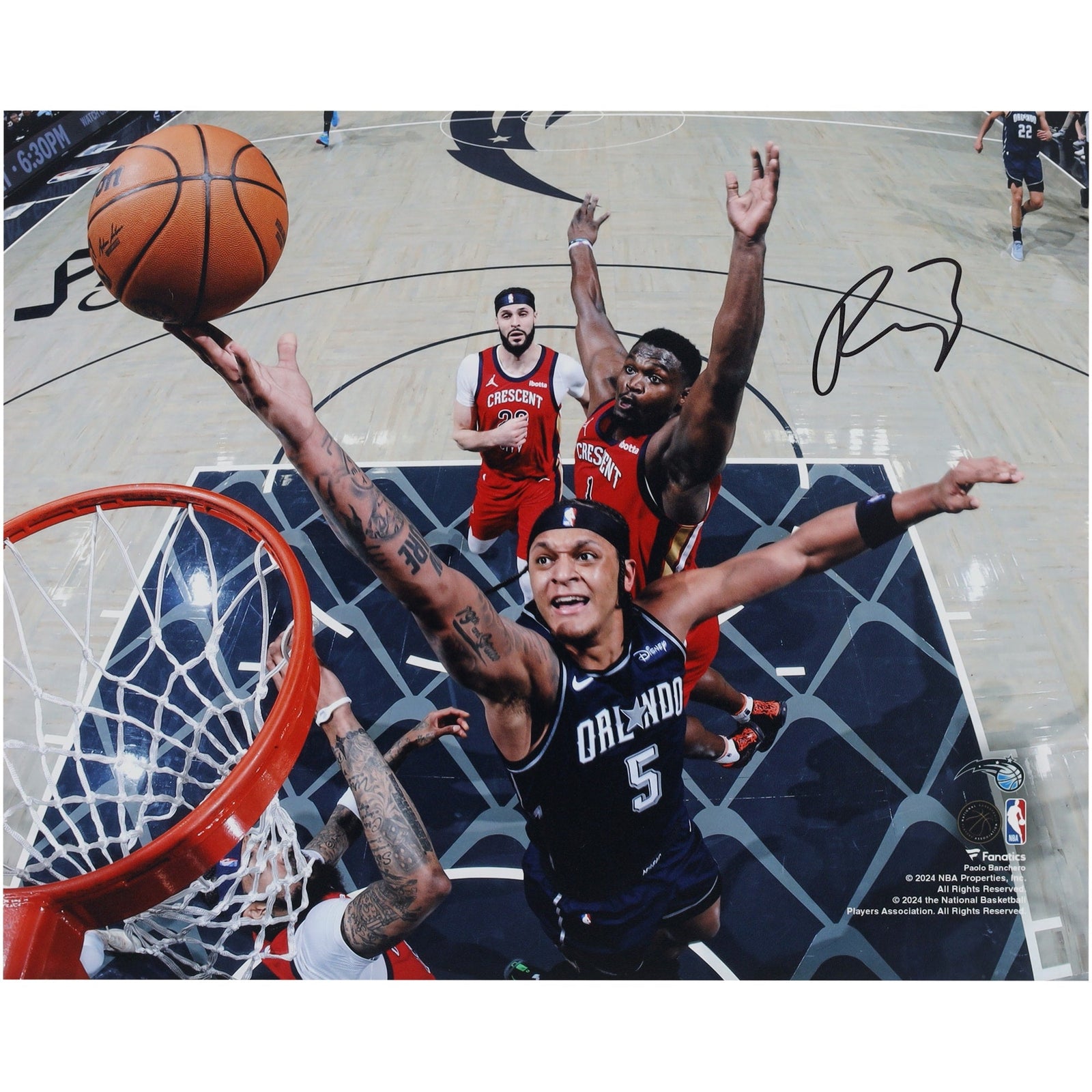 Paolo Banchero Orlando Magic Autographed Fanatics Authentic 8" x 10" Layup vs Zion Williamson Photograph - The Ballers Bank
